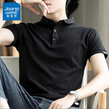 真维斯（Jeanswest）真维斯polo衫男士短袖体恤夏季新款商务休闲翻领衣服半袖薄款男装 506黑色 XL
