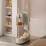 汤能优品衣架落地晾衣架卧室家用衣帽架可移动带轮挂衣架宿舍房间收纳架子 【25MM加粗】奶油风60CM