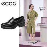爱步（ECCO）爱步(ECCO)单鞋女乐福鞋厚底一脚蹬 摩登系列49001301001 黑色36