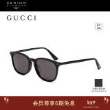 古驰（GUCCI）墨镜男女时尚经典圆框防晒遮阳太阳镜黑色眼镜框礼物GG0154SA-001