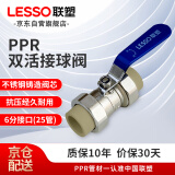 联塑（LESSO）PPR球阀 6分灰色热熔双活接球阀 自来水水管连接阀门开关 dn25