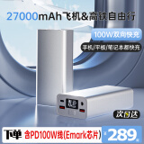 PIST PD100W充电宝27000毫安UPS电源适用于19V投影仪12V路由器光猫监控摄像头户外打印机笔记本电脑 PD100W DC12V 15V 19V充电宝