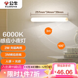 公牛（BULL）LED酷毙灯MC-A003D-DD床头衣柜条形柔光小夜灯感应款  2W 6000K 