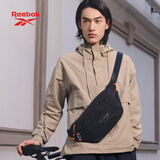 锐步多功能斜挎包女 大容量胸包男 运动户外机车骑行腰包 黑色 L码