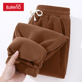 班尼路摇粒绒重磅束脚裤男美式复古纯色加绒保暖长裤春秋款运动休闲裤男 【摇粒绒】-咖#纯色 XL 【双层摇粒绒更保暖】