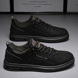 布艺庭厨师鞋防滑防水厨房鞋男士鞋子春秋夏季休闲皮鞋上班工作透气板鞋 1987全黑 41