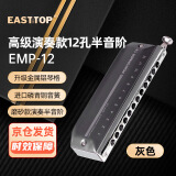 东方鼎（EAST TOP）EASTTOP演奏者12孔48音半音阶口琴铝格灰色EMP-12