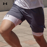 安德玛（Under Armour）HeatGear男子强力伸缩型透气训练运动紧身短裤1361596 白色100 XL