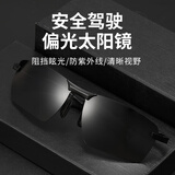 世芸墨镜男偏光太阳眼镜开车专用高清防紫外线遮阳镜钓鱼 黑框黑灰片
