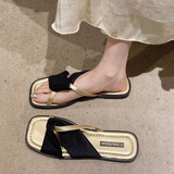 贞喜气法式平底凉拖鞋女鞋子外穿夏季时尚低跟仙女风露趾凉鞋 36