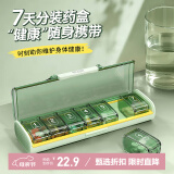 维简（Vilscijon）药盒便携式药品分装盒每日吃药提醒随身药物收纳装药盒子一周七天