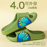 儿童拖鞋男童夏季卡通恐龙室内家居防滑中大童外穿运动凉拖鞋男孩 恐龙【绿色】 36 -37码【内长23cm】