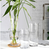 盛世泰堡玻璃花瓶摆件水培透明水养植物插花水培容器客厅装饰直筒款1220