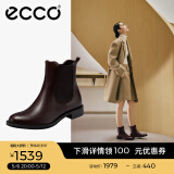爱步（ECCO）靴子女 时尚潮流百搭冬季切尔西女靴牛皮粗跟短靴女 型塑266503 棕色26650301014 37