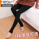莫代尔秋冬加绒中厚打底裤女连裤袜光腿神器踩脚黑色加厚脚蹬弹力一体裤 黑色[踩脚款]薄绒款160g