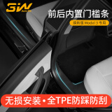 3W适用特斯拉焕新版Model3挡泥板专用门槛条踏板防踩TPE后备箱保护 焕新Model3前后门槛条