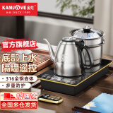 金灶（KAMJOVE）E9全智能涌泉式自动上水茶艺壶 遥控电热水壶316不锈钢茶艺炉套装 【品质金莊 台嵌两用】20*37cm