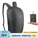 迪卡侬（DECATHLON）双肩女男轻便户外休闲迷你双肩包可折叠儿童皮肤包 黑色-10升