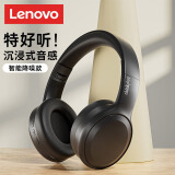 联想（Lenovo）真无线头戴式蓝牙耳机 电脑游戏电竞降噪跑步运动音乐听力网课耳麦 适用于苹果华为小米 TH30黑色