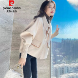 皮尔卡丹（pierre cardin）短外套女装2023年秋冬季新款小个子小香风外套上衣服毛呢大衣女春 米白色 M【推荐100-110斤左右】
