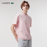 LACOSTE法国鳄鱼男装休闲潮流百搭纯棉宽松纯色圆领T恤|TH7318 KF9/玫瑰粉 M 4
