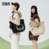 森马（Semir）罗小黑系列包包大容量旅行托特包开学新学期【卡其】105223153014