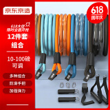 京东京造 拉力绳弹力带 阻力带 胸肌拉力器  运动健身器材 弹力绳12件套