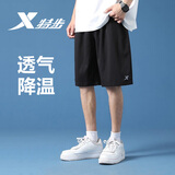 特步（XTEP）运动短裤男外穿夏季新款五分裤透气速干裤宽松马拉松跑步短裤子男 黑色 XL