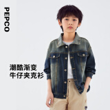 小猪班纳童装2025春装新款儿童牛仔外套中大童男童上衣女童春季 中蓝牛仔 160 【建议身高150cm-160cm】