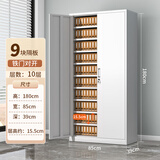 柜隆高凭证柜财务柜铁皮文件柜资料档案柜办公室储物柜带锁书柜带柜门 铁门对开(内10层) 0.5mm