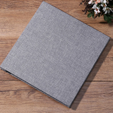 银尘1-8寸覆膜麻布自粘贴式白卡手工DIY个性制作毕业相册情侣家庭纪念册儿童宝宝成长影集相簿本收纳 16寸棉麻灰色素面无字（可放1-10寸照片）60面 白色内页款