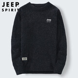 JEEP SPIRIT吉普毛衣男针织衫男秋冬季韩版保暖线衣长袖T恤男 黑色 L 