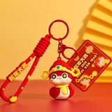 迪加伦新年财神小蛇汽车钥匙扣卡通生肖公仔挂饰链绳创意小礼品蛇年挂件
