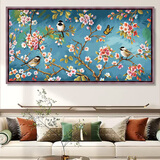 KS十字绣古色古香喜上眉梢现代欧式卧室画床头画花鸟动物画新款线绣 古色古香合【埃及棉*色泽饱满】