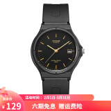 卡西欧（CASIO） 男女手表 学生运动简约石英中性小黑表 百搭休闲时尚小表盘 MW-59-1E 34mm日历款