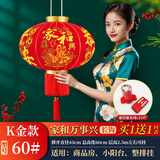 缔卡2025新年大红灯笼一对过年大门口宫灯阳台挂饰过新年户外装饰吊灯 遥控灯】K金60#家和万事兴-2个装