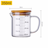 格娜斯（CRISTALGLASS）耐热高温玻璃量杯带刻度有手柄打蛋杯微波炉可加热鲜牛奶专用透明 量杯350ml 带盖【杯身可微波/打蛋】