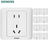 西门子（SIEMENS）开关插座  远景系列雅白10A五孔二三插墙壁大间距5孔斜五孔插座 10只量贩装