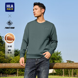 海澜之家【品牌专供】加绒卫衣男秋冬季POWER YOUNG系列加绒男 绿灰8K L 175/92A 推荐69-75kg