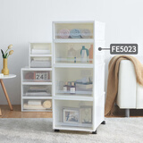 TENMA天马抽屉式玩具收纳箱组合抽屉柜FE5023内衣收纳盒衣服整理储物箱 1个装 米白色【40x50x23cm】