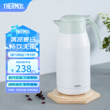 膳魔师（THERMOS） 保温壶家用大容量办公热水瓶暖壶2L男女不锈钢真空水壶 THS/THX THS-2000清新白绿 2L