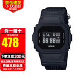 卡西欧（CASIO）G-SHOCK经典系列街头时尚小方块防水运动电子表男士学生表 DW-5600BBN-1帆布表带