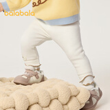 巴拉巴拉童装宝宝裤子婴儿长裤儿童打底裤加绒加厚冬季萌男童女童 奶白10501 100