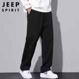 JEEP SPIRIT吉普休闲裤男春夏季韩版阔腿裤子男士垂感直筒裤 黑色 2XL
