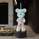 英方开业礼物高档暴力熊摆件大型手办落地客厅玄关潮玩偶高级感装饰品 潮玩光剑熊+底座【高113CM】