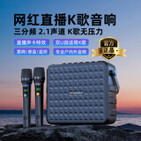 山水（SANSUI）音响功放一体机新款全新家用户外便携手提式麦克风直播声卡特效广场舞k歌低音炮喇叭无线蓝牙音箱 E77【便携K歌+声卡特效】双麦 便携户外直播K歌音响