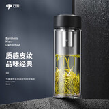 万象（WANXIANG）玻璃杯U4R大容量单层男女商务泡茶杯黑色660ML高硼硅玻璃水杯