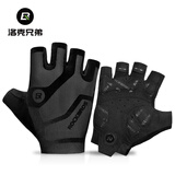 洛克兄弟（ROCKBROS） 骑行手套自行车半指夏季户外手套男女款短指骑车手套骑行装备 S196 黑色 SBR+天鹅绒掌垫 L