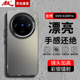 暴走适用vivox100pro手机壳 VIVO X100Pro保护套 硅胶软边简约防摔镭射渐变高级感磨砂硬壳 灰