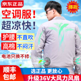 鸿赫空调服男装制冷带风扇的衣服夏季户外防暑充电工作服劳保工人工地 10万【可做充电宝】2风扇灰色1件 170